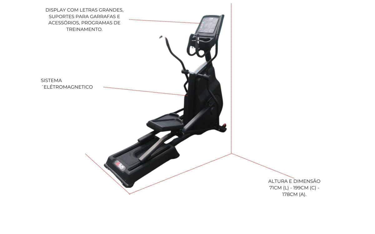 Elíptico Profissional Eletromagnético - A-4000